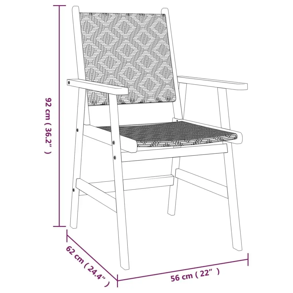 3 Piece Garden Dining Set Solid Wood Acacia 3087137