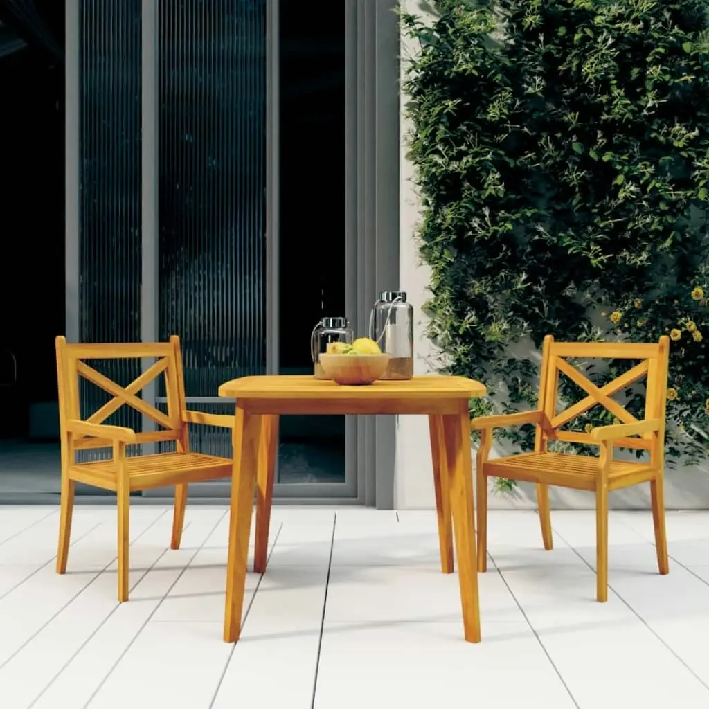 3 Piece Garden Dining Set Solid Wood Acacia 3057999