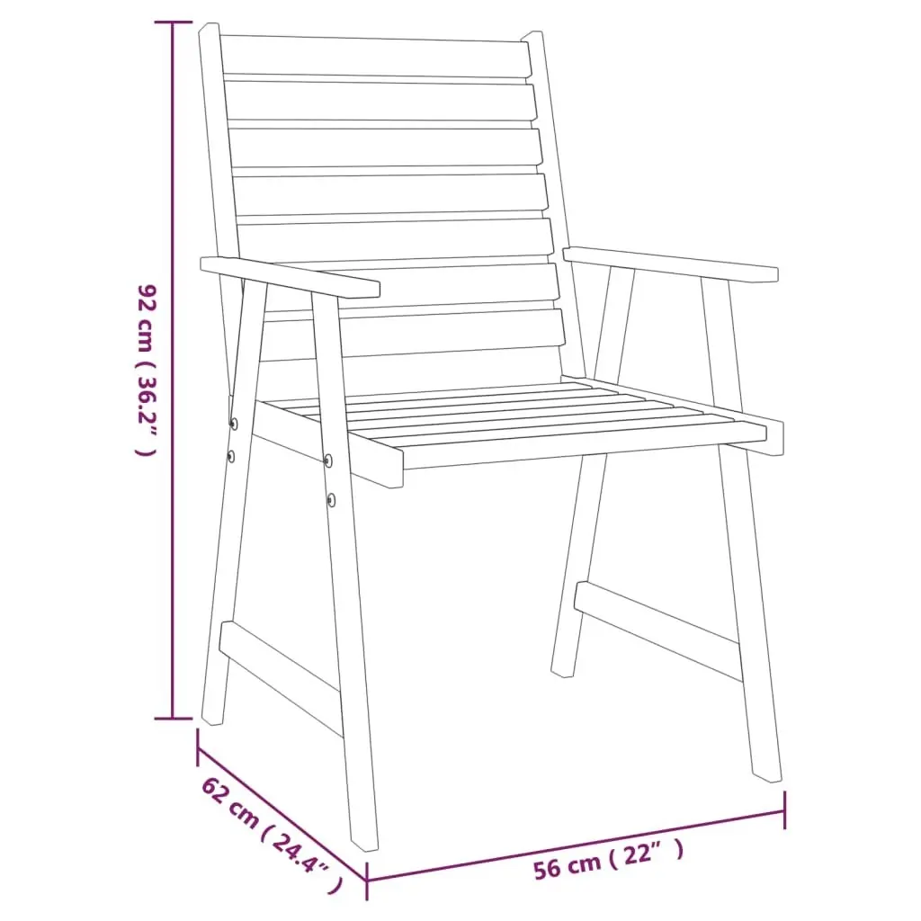 3 Piece Garden Dining Set Solid Wood Acacia 3087135