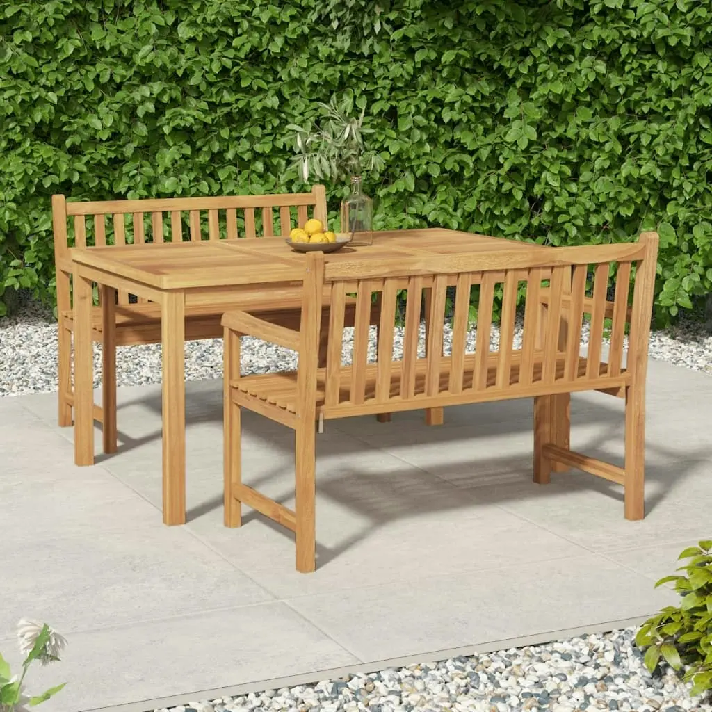 3 Piece Garden Dining Set Solid Wood Teak 3157153