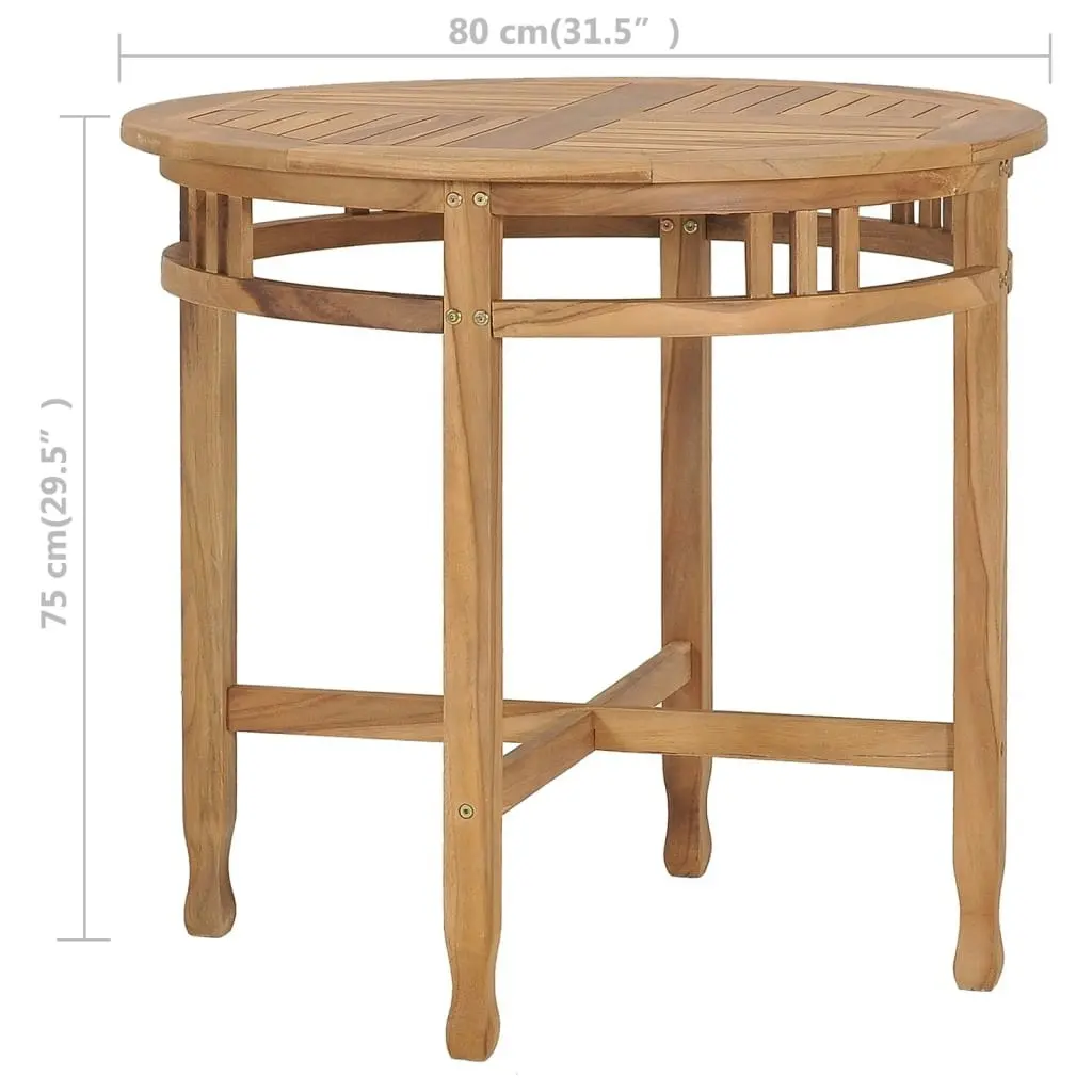 3 Piece Garden Dining Set Solid Teak Wood 3053647