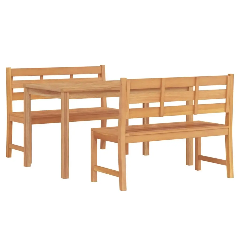 3 Piece Garden Dining Set Solid Wood Teak 3157193