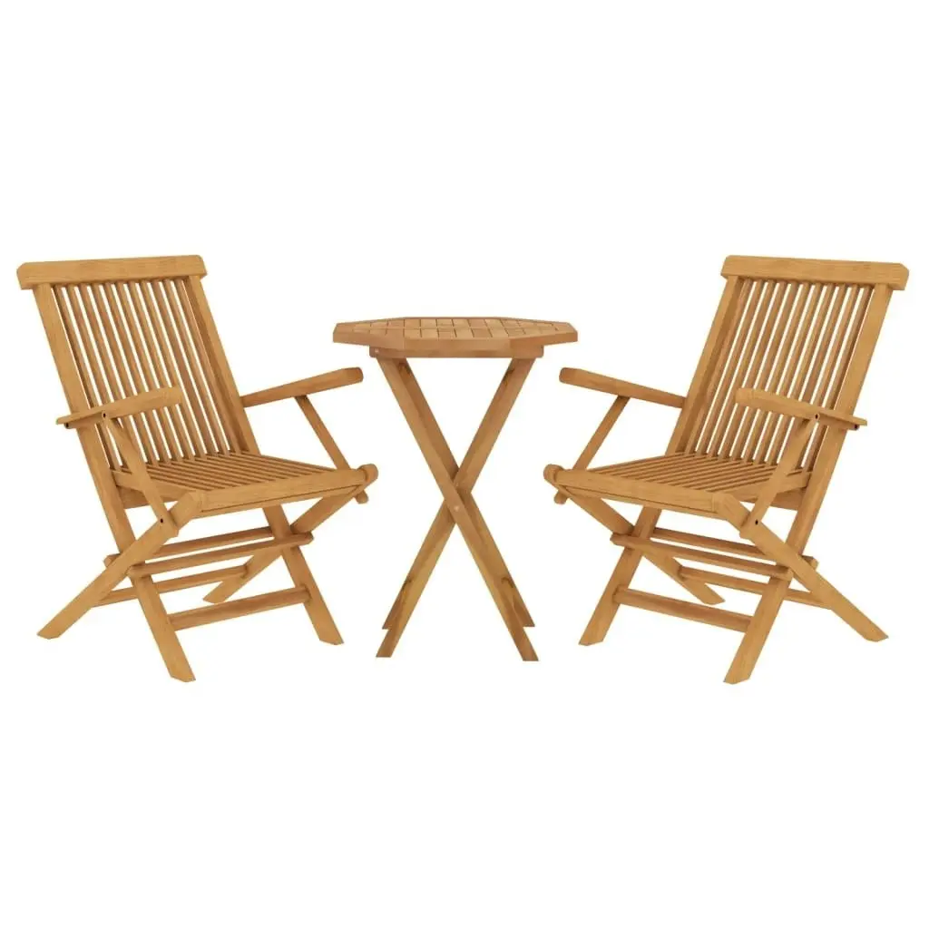 3 Piece Garden Dining Set Solid Wood Teak 3087191