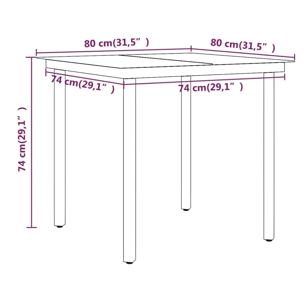 3 Piece Garden Dining Set with Cushions Black 3099281