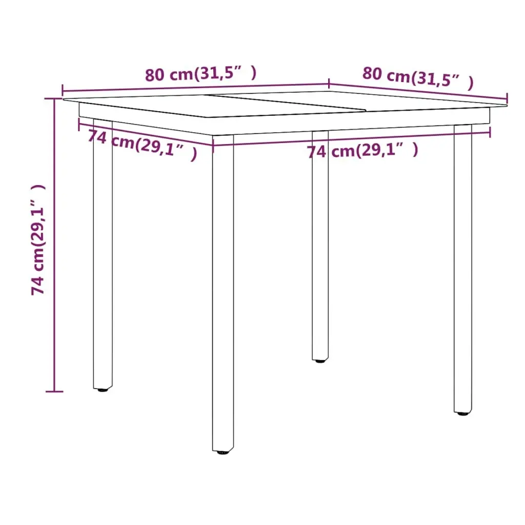 3 Piece Garden Dining Set with Cushions Grey and Black 3099287