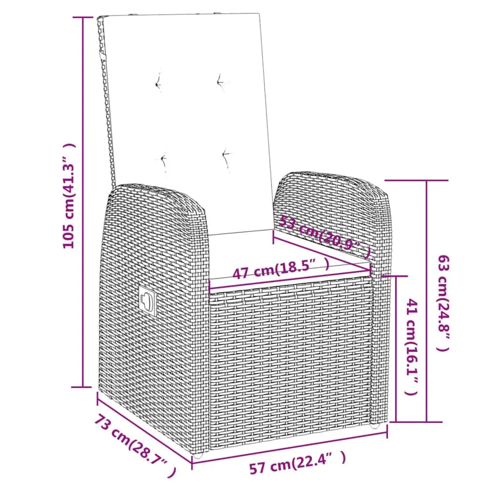 3 Piece Garden Dining Set with Cushions Grey 3099473