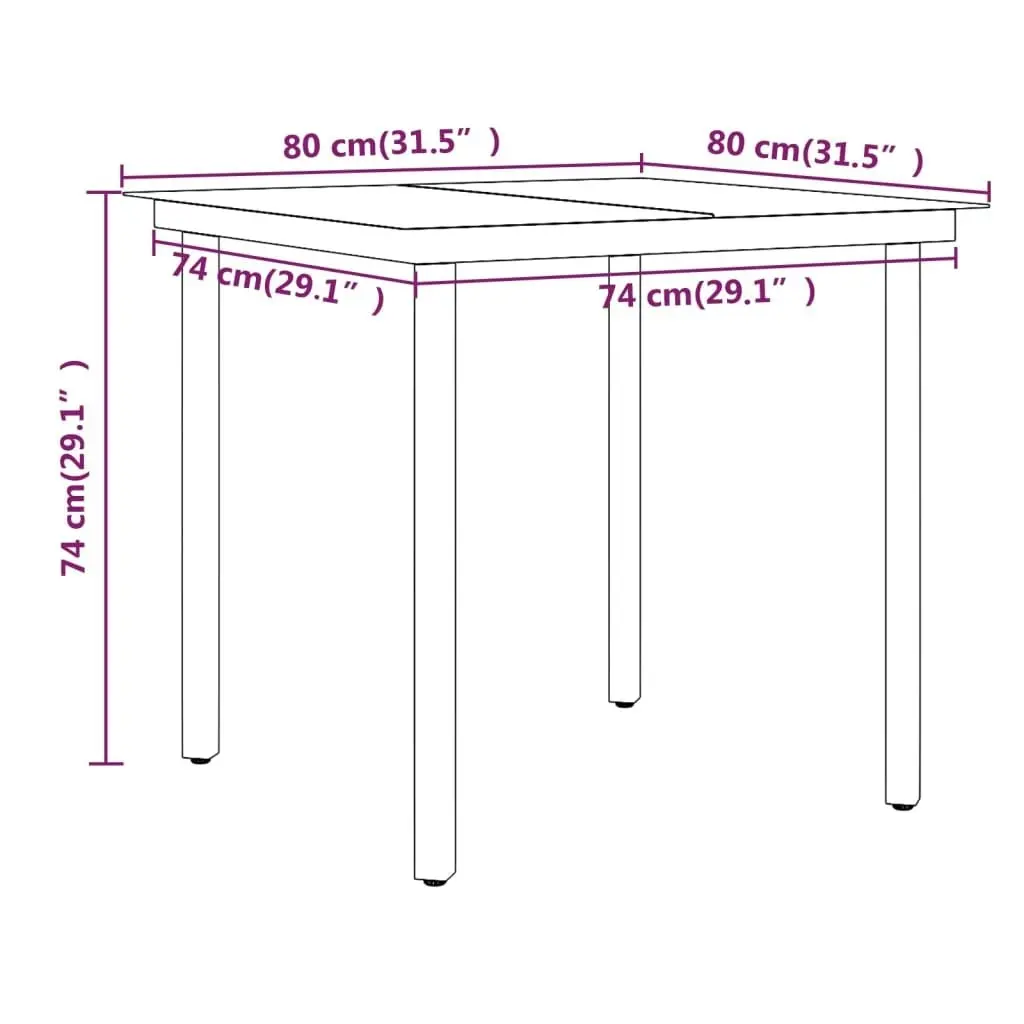 3 Piece Garden Dining Set with Cushions Brown 3099535