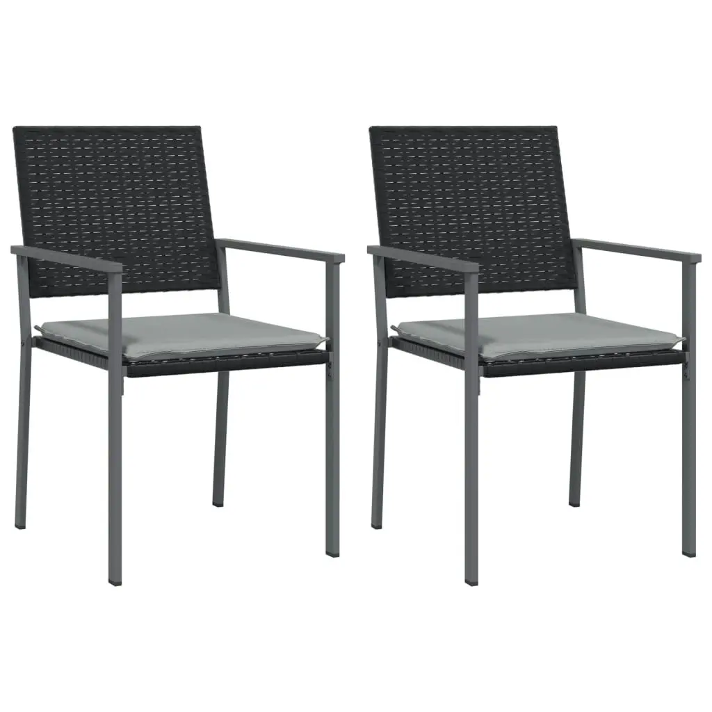 3 Piece Garden Dining Set with Cushions Poly Rattan and Steel 3187001