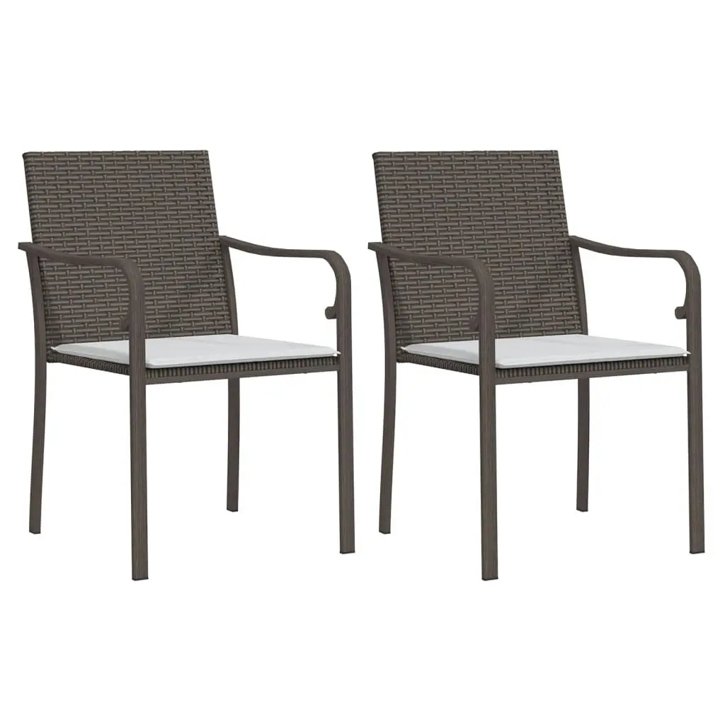 3 Piece Garden Dining Set with Cushions Poly Rattan and Steel 3186937