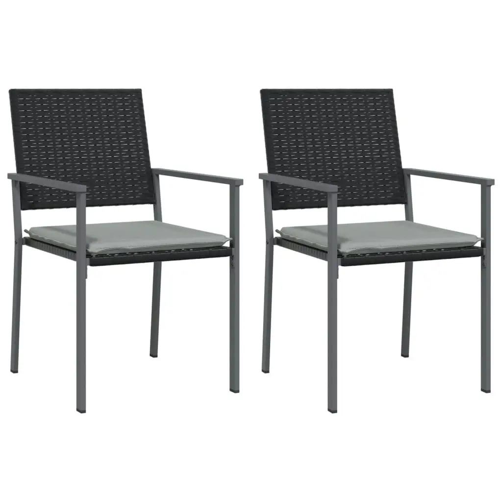 3 Piece Garden Dining Set with Cushions Poly Rattan and Steel 3187017