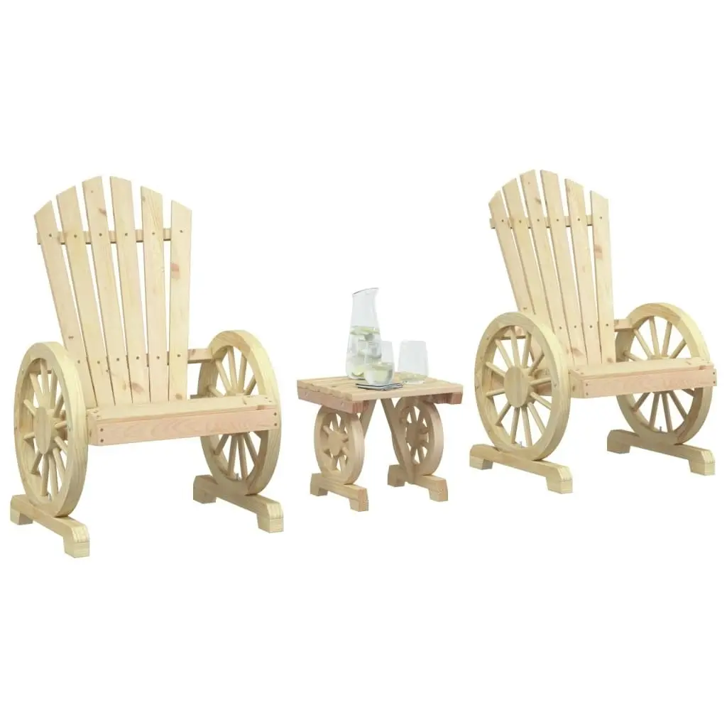 3 Piece Garden Lounge Set Solid Wood Fir 3207121