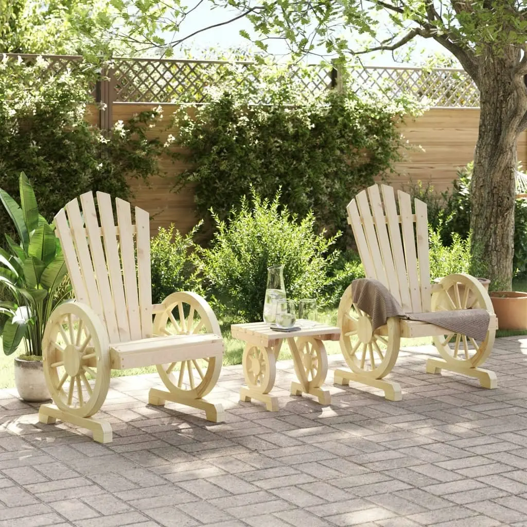 3 Piece Garden Lounge Set Solid Wood Fir 3207121