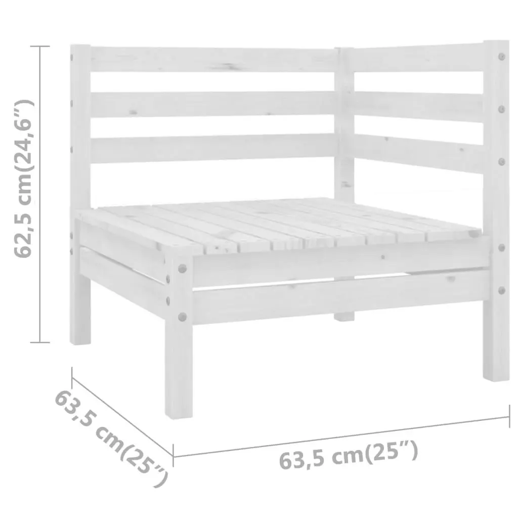 3 Piece Garden Lounge Set Solid Pinewood White 806603