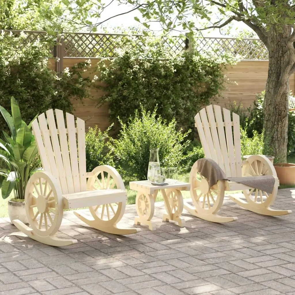 3 Piece Garden Lounge Set Solid Wood Fir 3207123