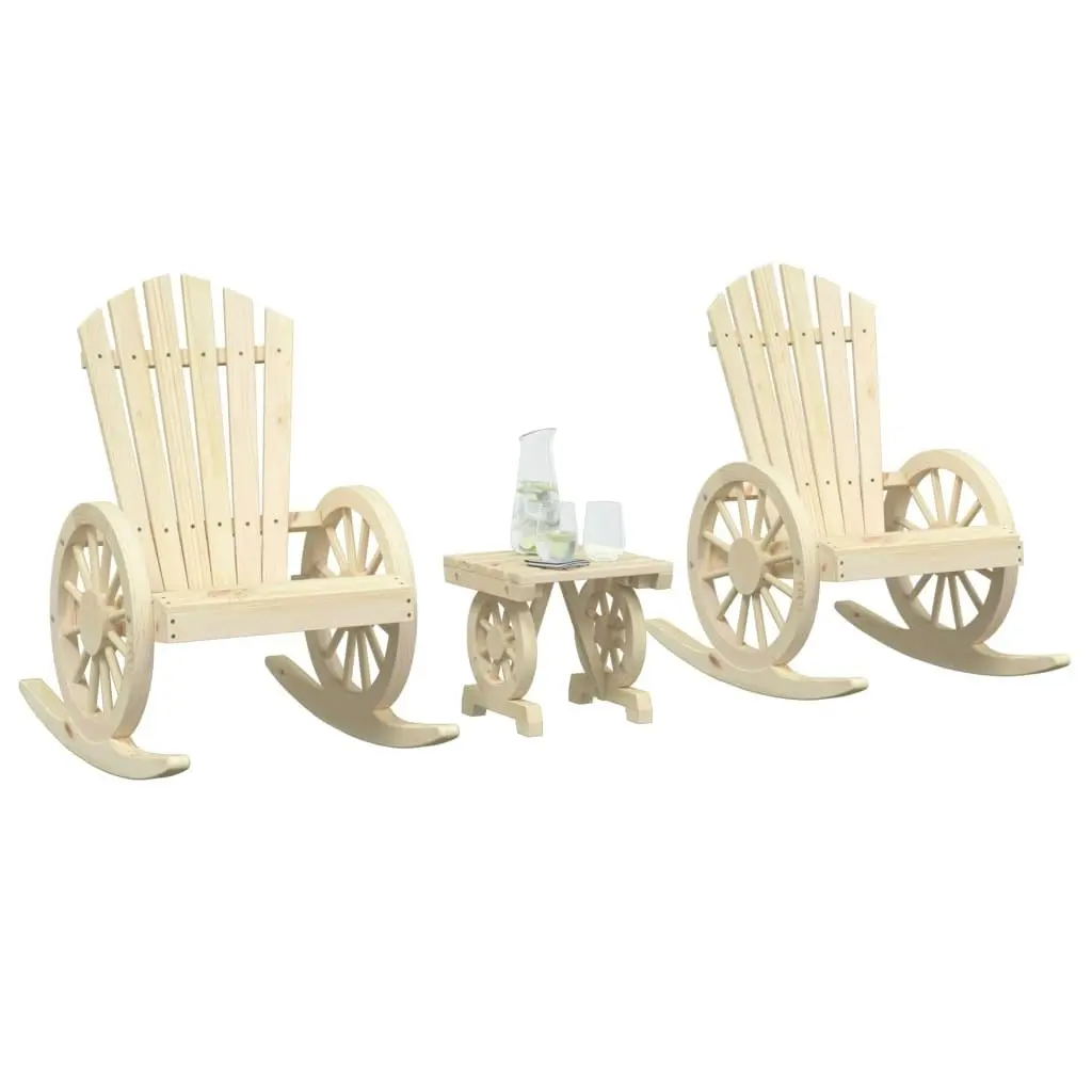 3 Piece Garden Lounge Set Solid Wood Fir 3207123