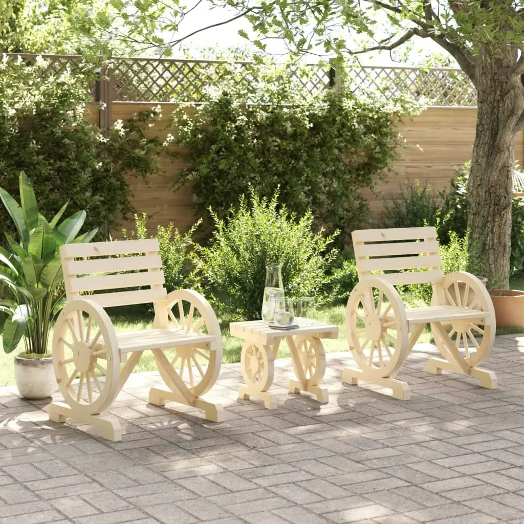 3 Piece Garden Lounge Set Solid Wood Fir 3207129