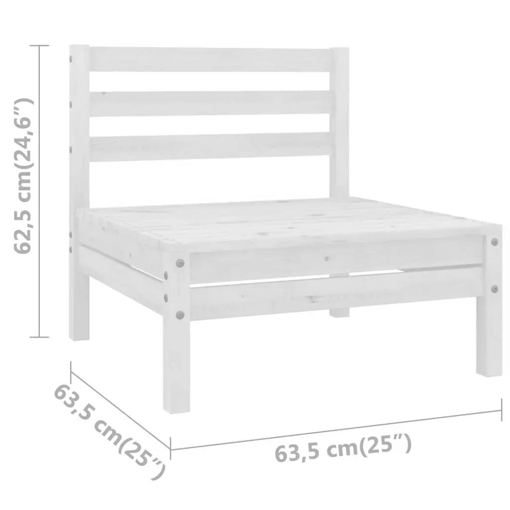 3 Piece Garden Lounge Set Solid Pinewood White 806598