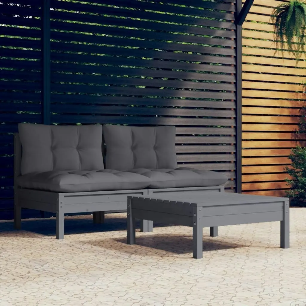 3 Piece Garden Lounge Set with Anthracite Cushions Pinewood 3096000