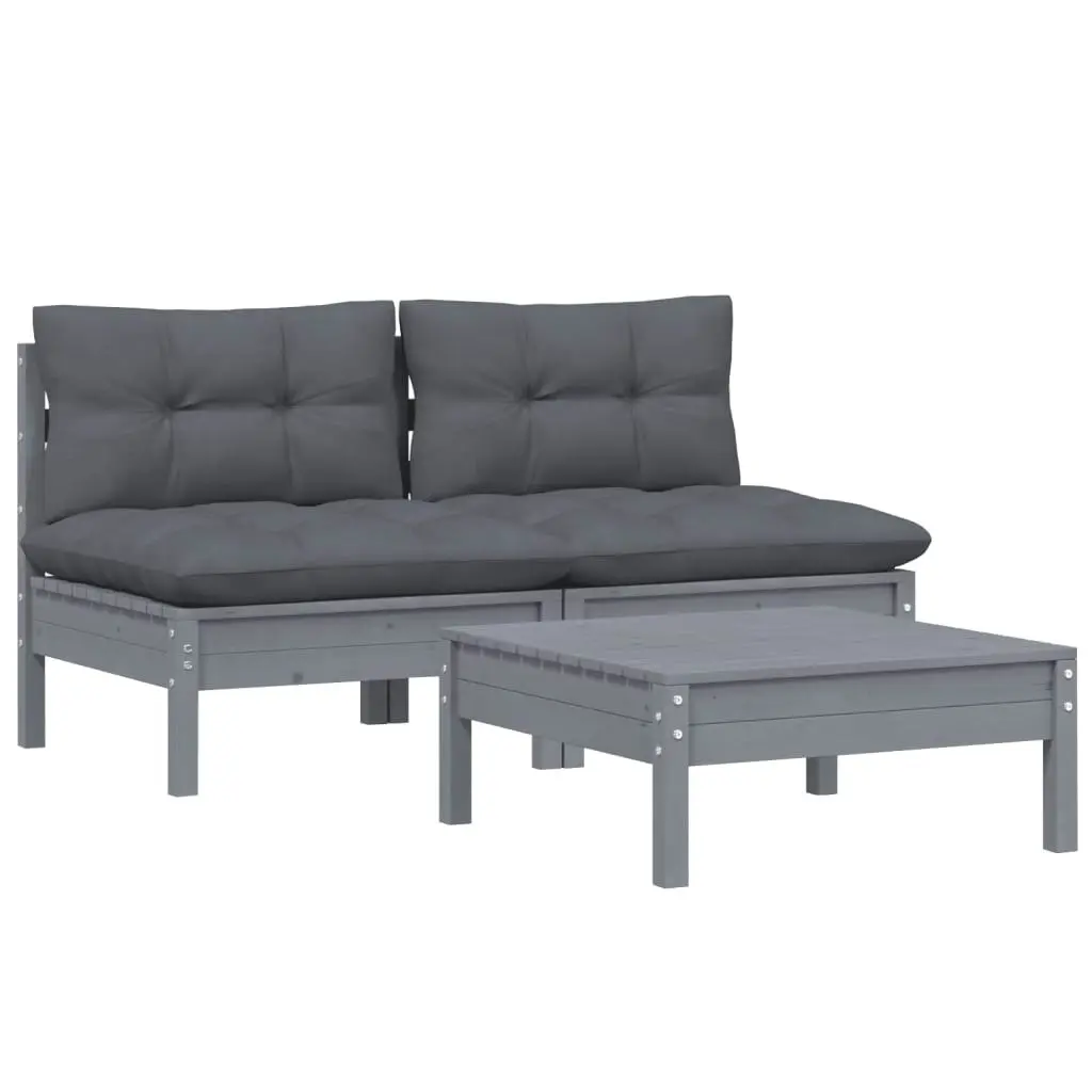 3 Piece Garden Lounge Set with Anthracite Cushions Pinewood 3096000