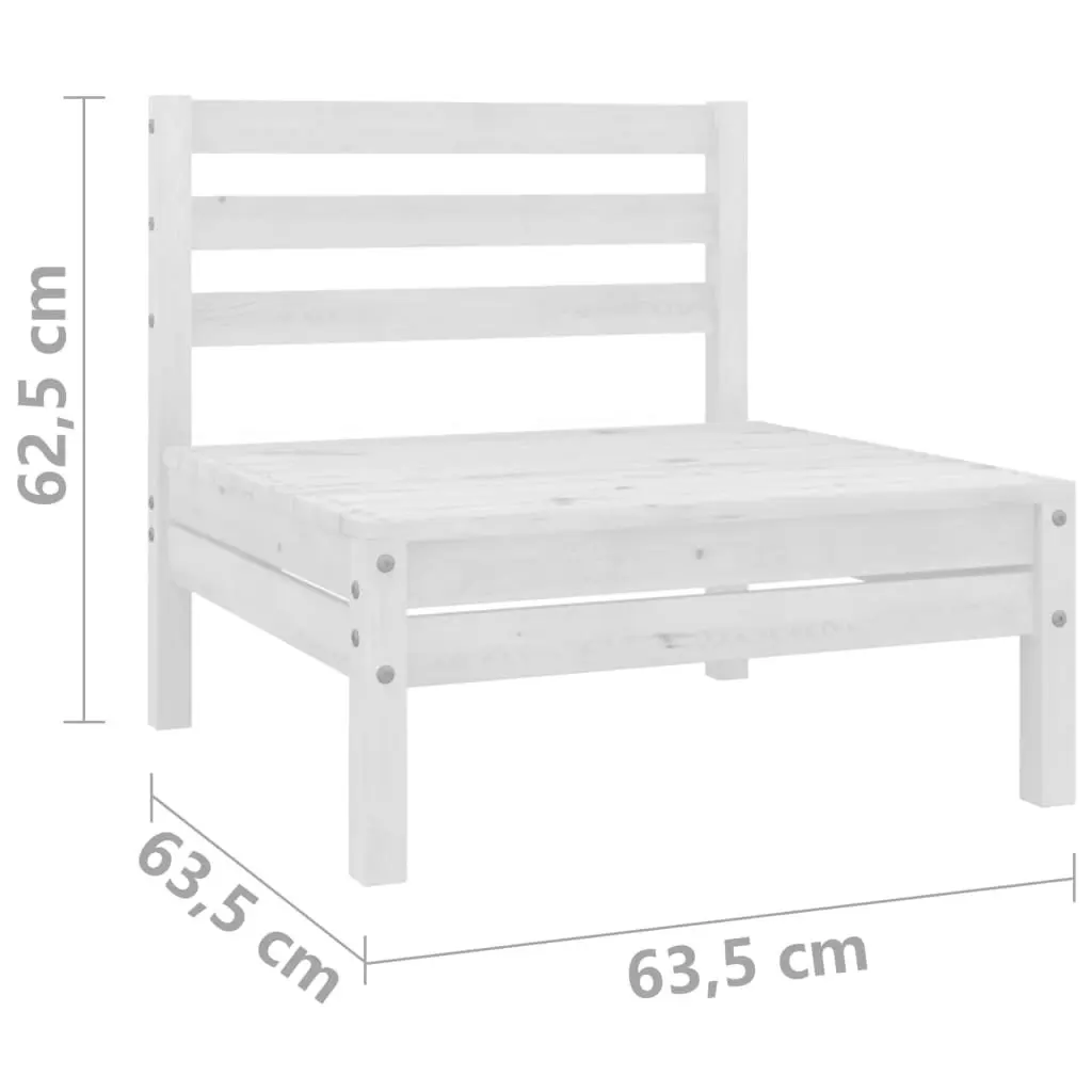 3 Piece Garden Lounge Set White Solid Wood Pine 3082463