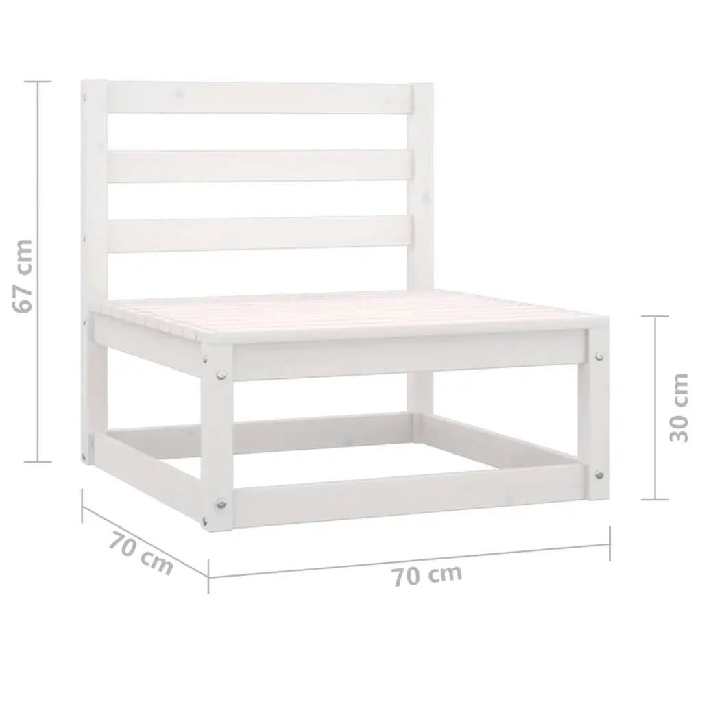 3 Piece Garden Lounge Set White Solid Pinewood 805711