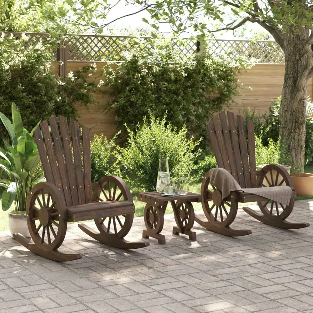 3 Piece Garden Lounge Set Solid Wood Fir 3207124