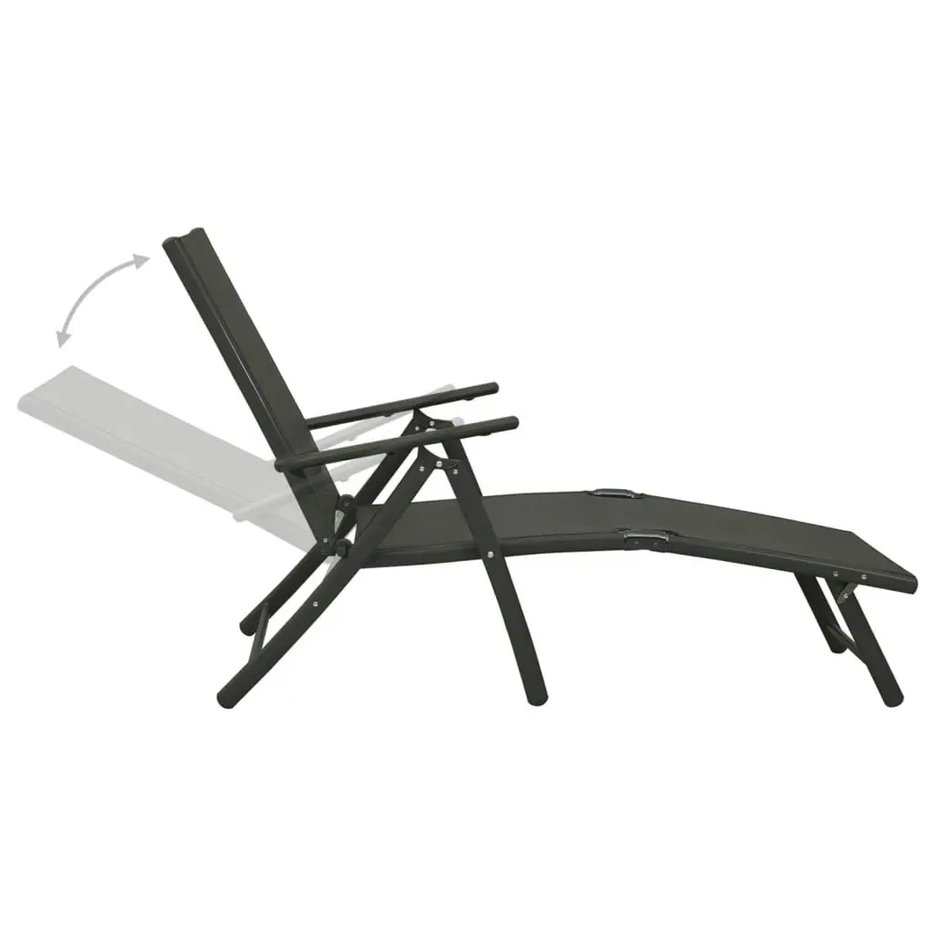 3 Piece Garden Lounge Set Textilene and Aluminium Black 312198