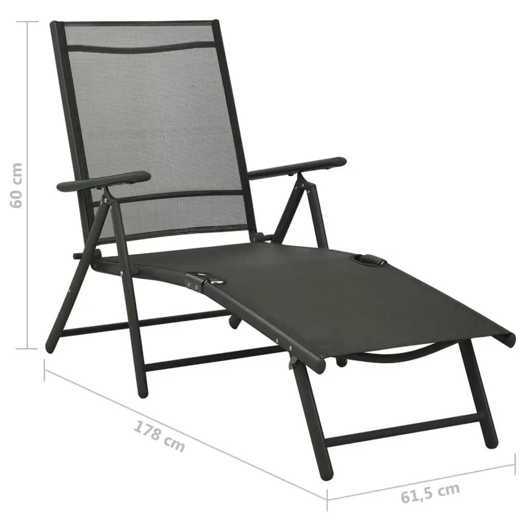 3 Piece Garden Lounge Set Textilene and Aluminium Black 312198