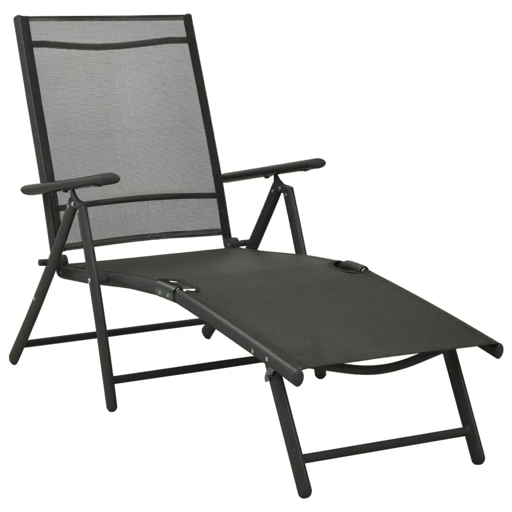 3 Piece Garden Lounge Set Textilene and Aluminium Black 312198