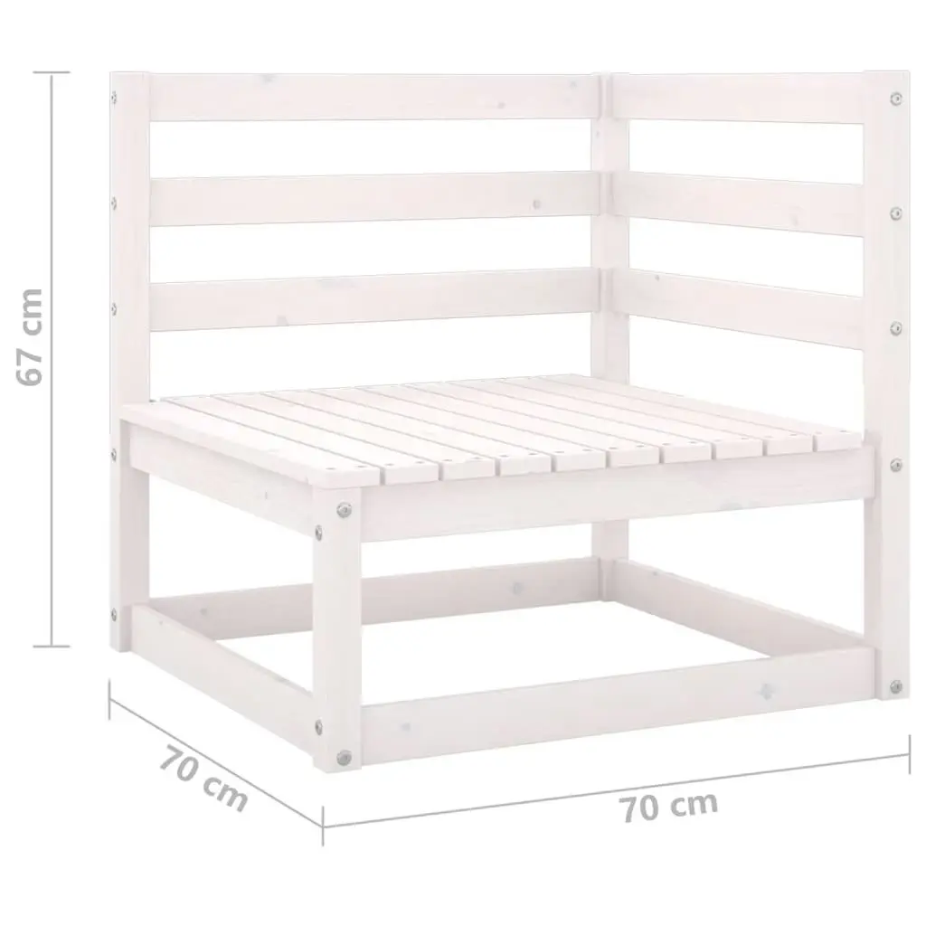 3 Piece Garden Lounge Set White Solid Pinewood 805701