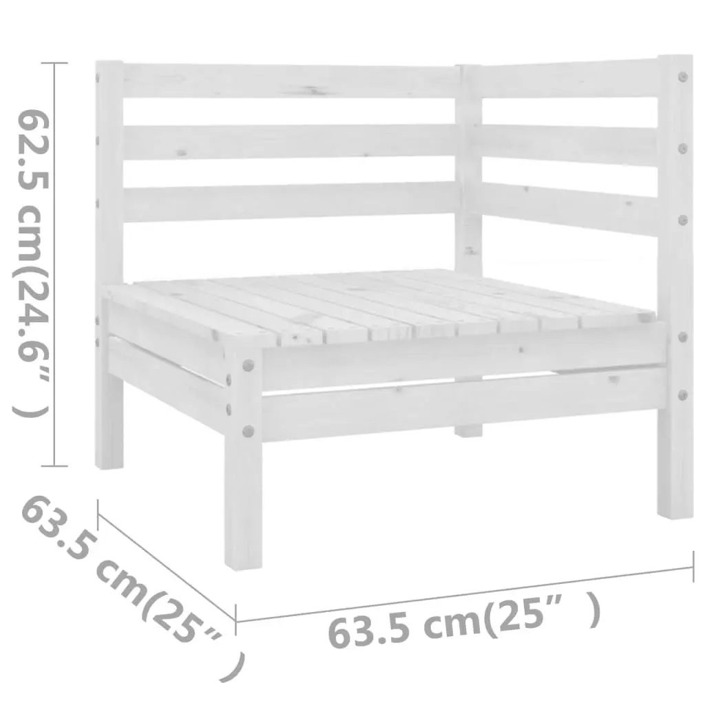 3 Piece Garden Lounge Set White Solid Pinewood 3082393