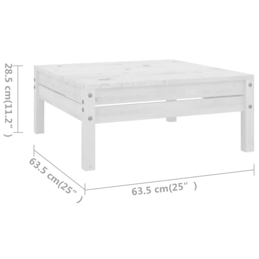 3 Piece Garden Lounge Set White Solid Pinewood 3082393