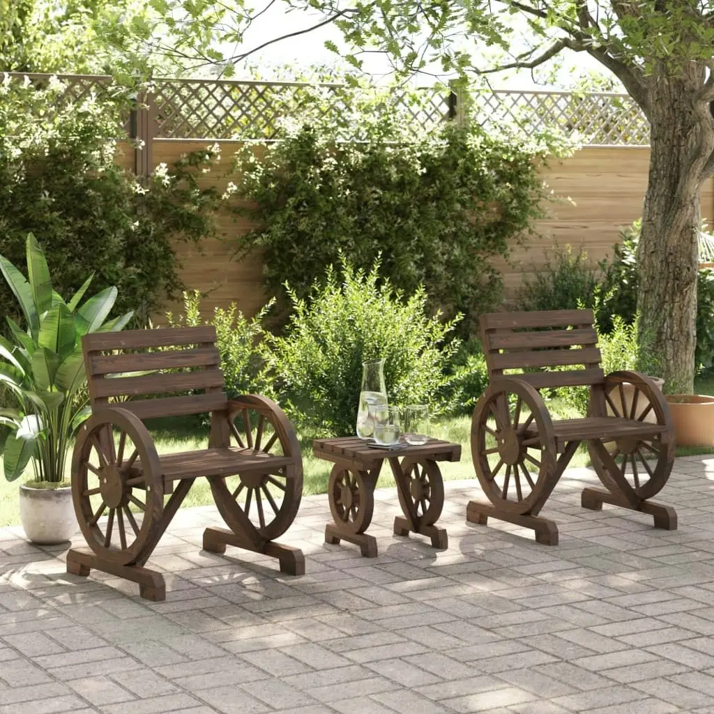 3 Piece Garden Lounge Set Solid Wood Fir 3207130