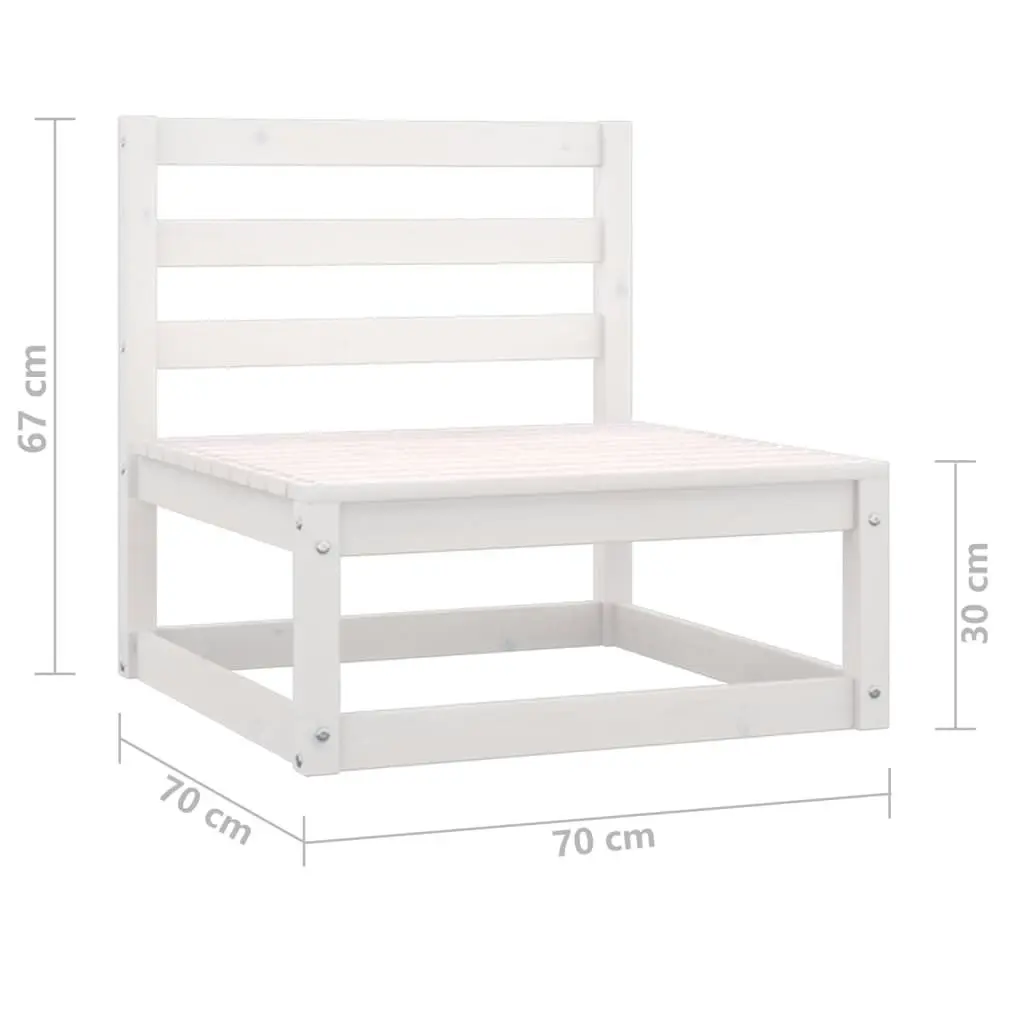 3 Piece Garden Lounge Set White Solid Wood Pine 3075235