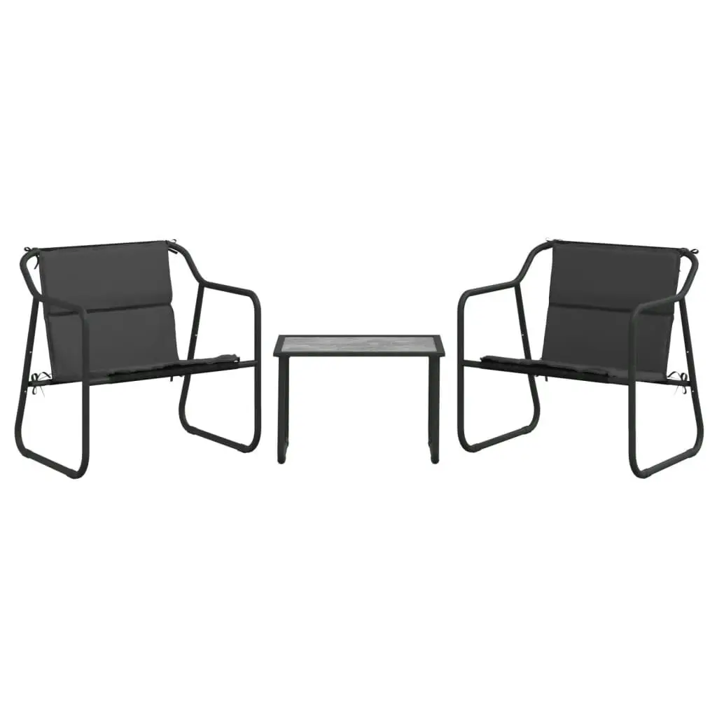 3 Piece Garden Lounge Set with Cushions Anthracite Steel 364107