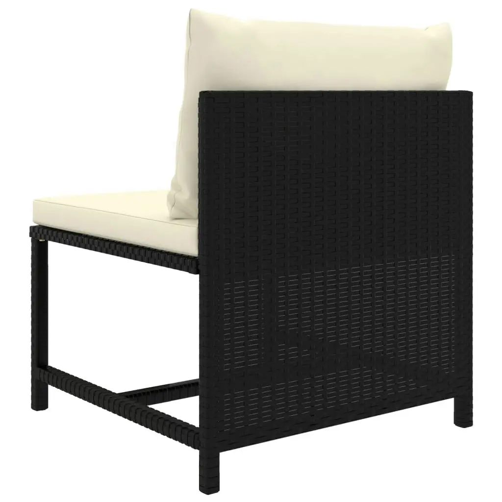 3 Piece Garden Lounge Set with Cushions Poly Rattan Black 3059778