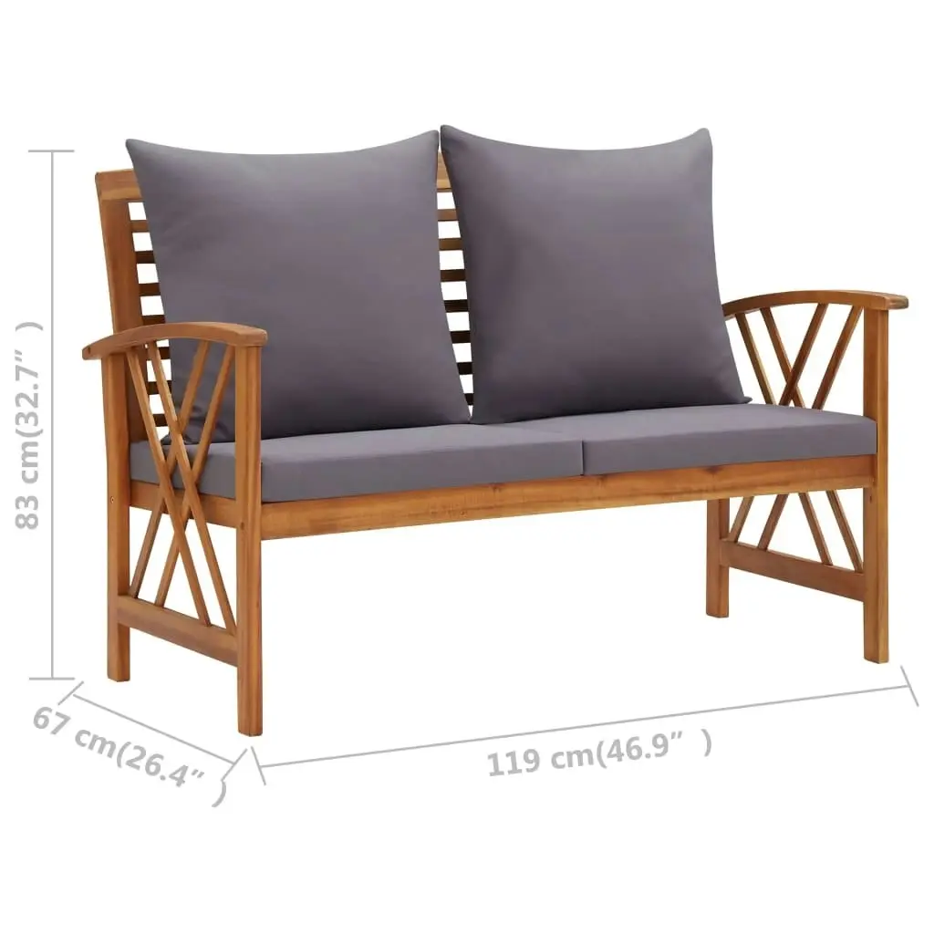 3 Piece Garden Lounge Set with Cushions Solid Acacia Wood 3057992