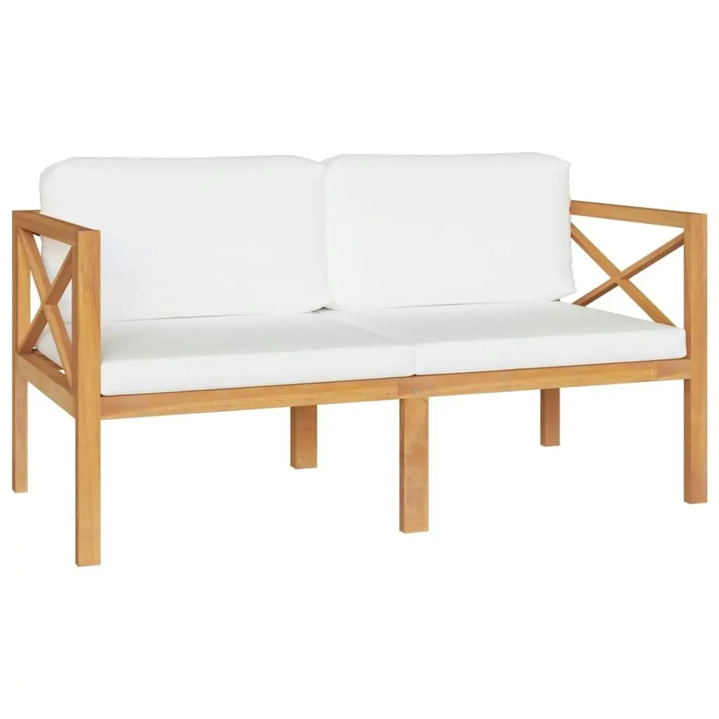 3 Piece Garden Lounge Set with Cushions Solid Wood Teak 3087257