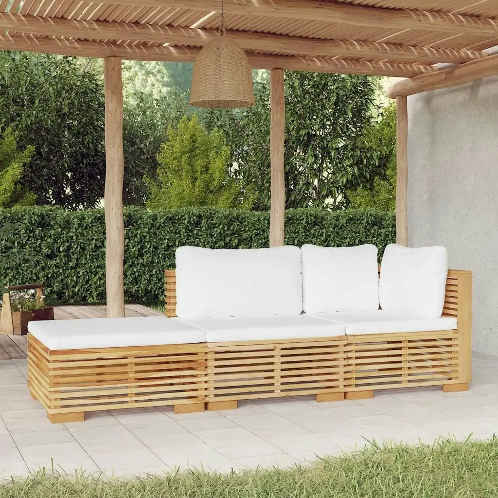 3 Piece Garden Lounge Set with Cushions Solid Wood Teak 3100905