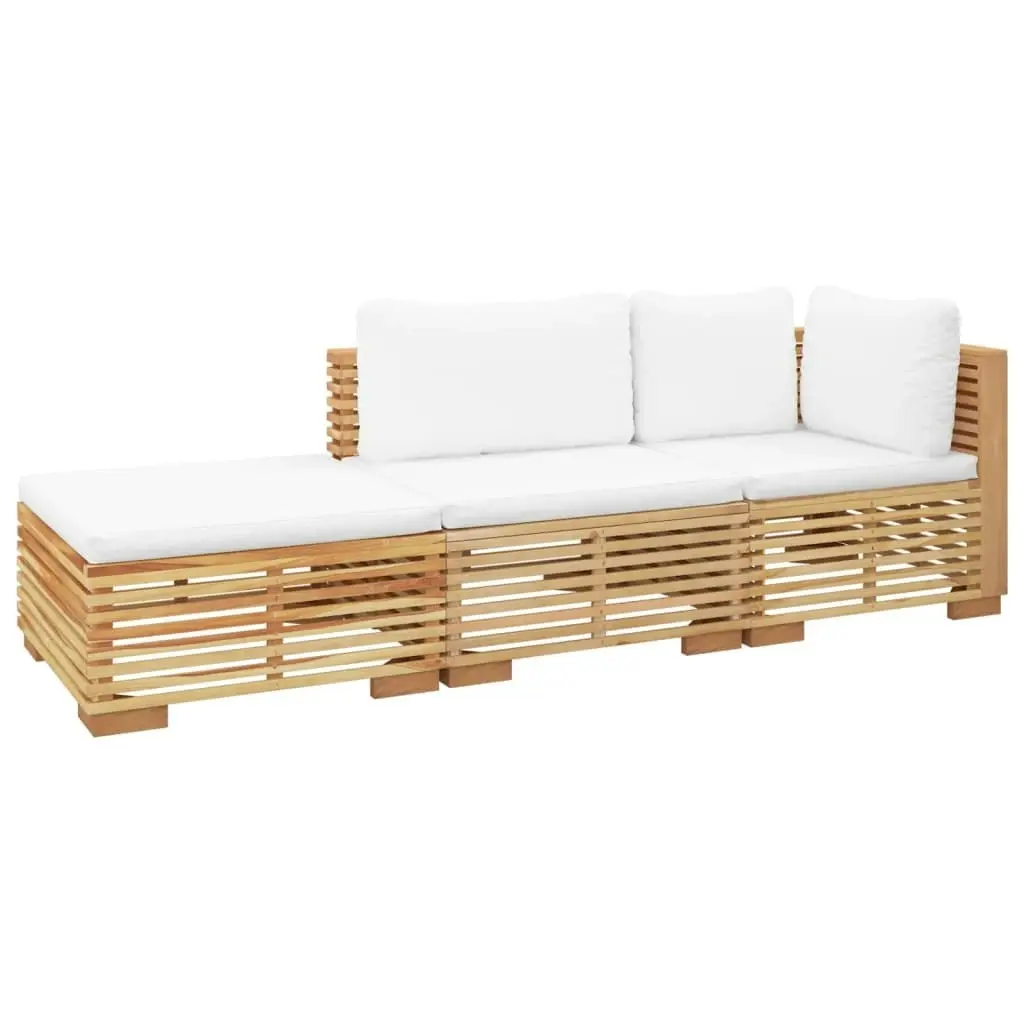 3 Piece Garden Lounge Set with Cushions Solid Wood Teak 3100905