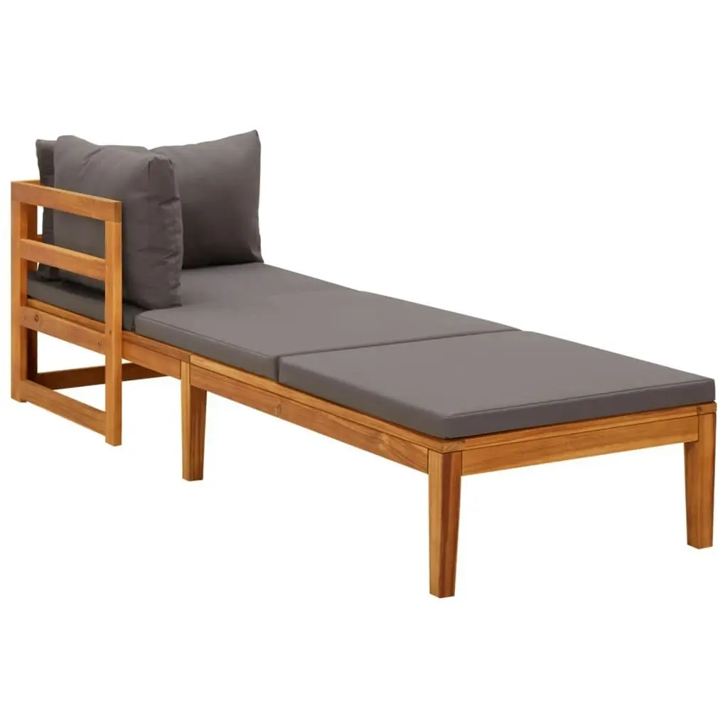 3 Piece Garden Lounge Set with Dark Grey Cushions Acacia Wood 3087265