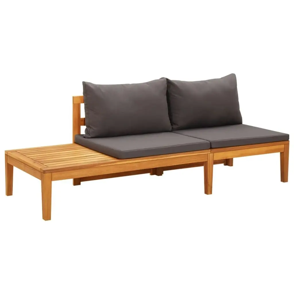 3 Piece Garden Lounge Set with Dark Grey Cushions Acacia Wood 3087265