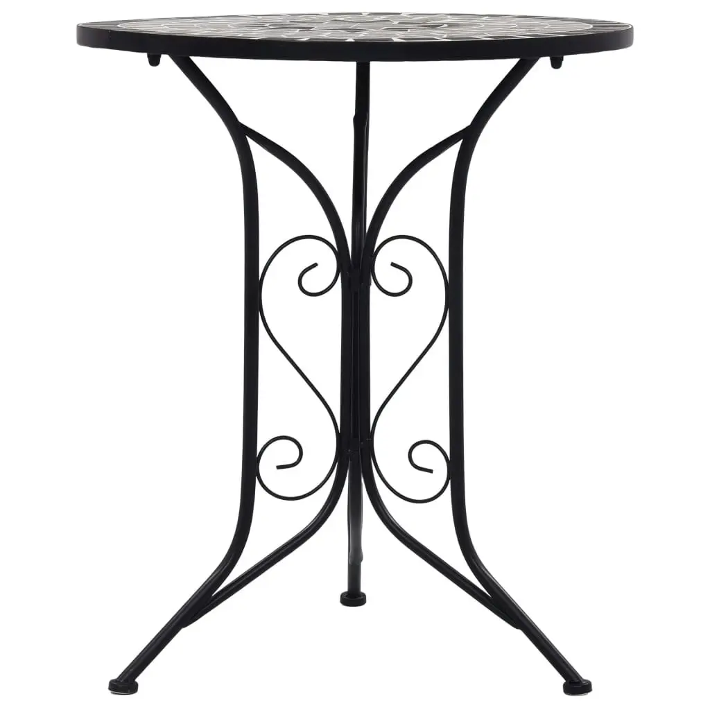 3 Piece Mosaic Bistro Set Ceramic Tile Grey 279690