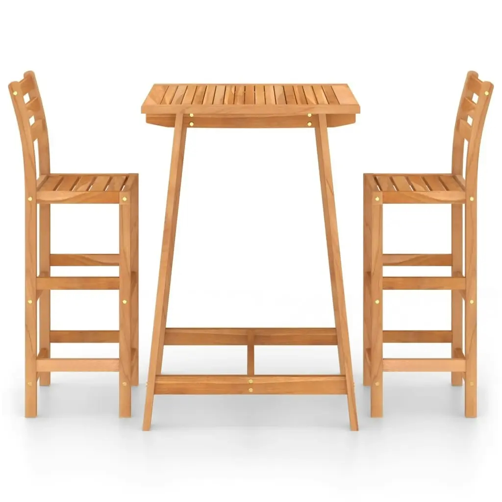 3 Piece Outdoor Bar Set Solid Acacia Wood 3057848