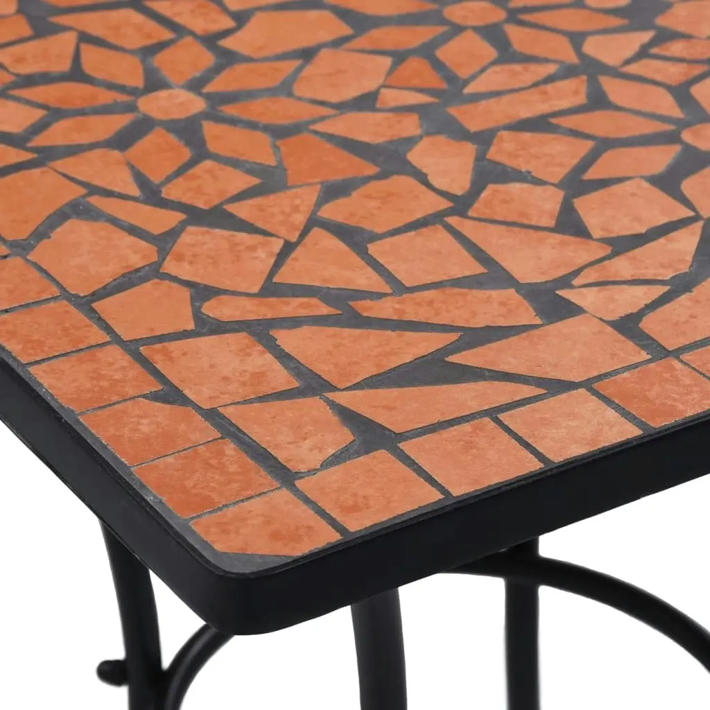 3 Piece Mosaic Bistro Set Ceramic Tile Terracotta 279412