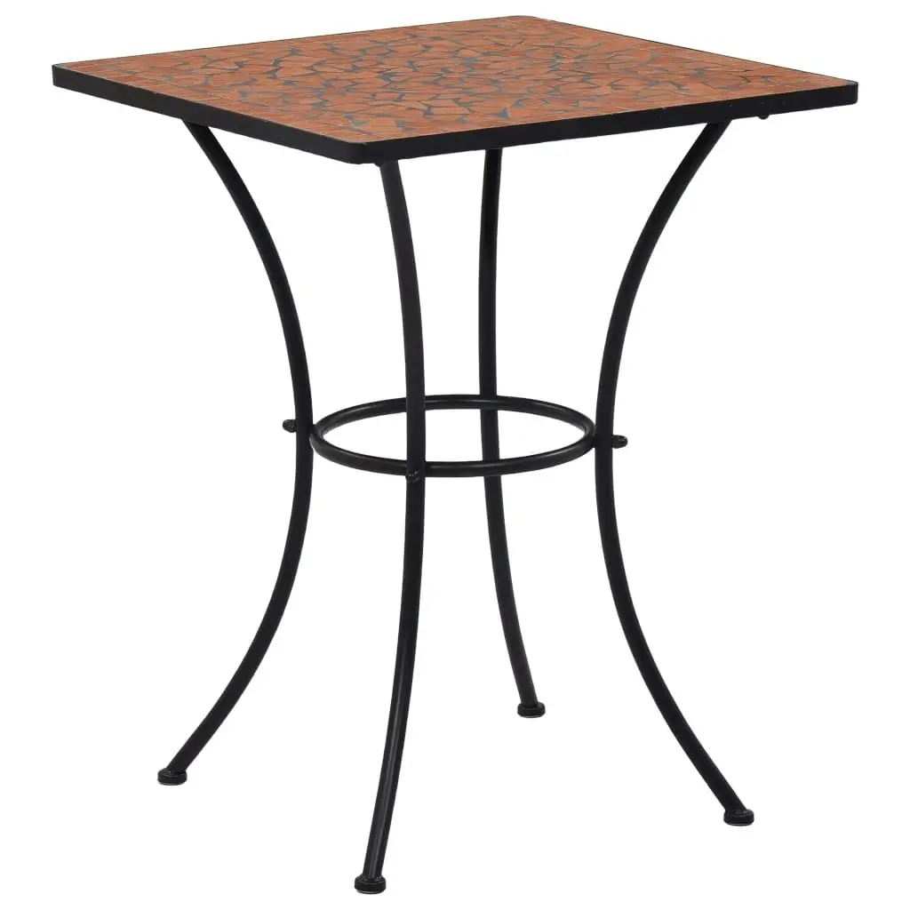 3 Piece Mosaic Bistro Set Ceramic Tile Terracotta 279412