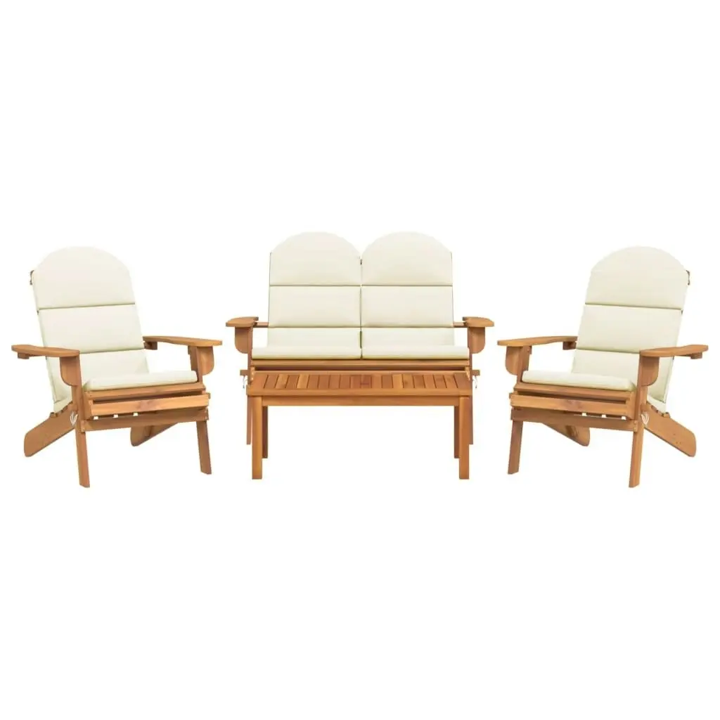 4 Piece Adirondack Garden Lounge Set Solid Wood Acacia 3152131