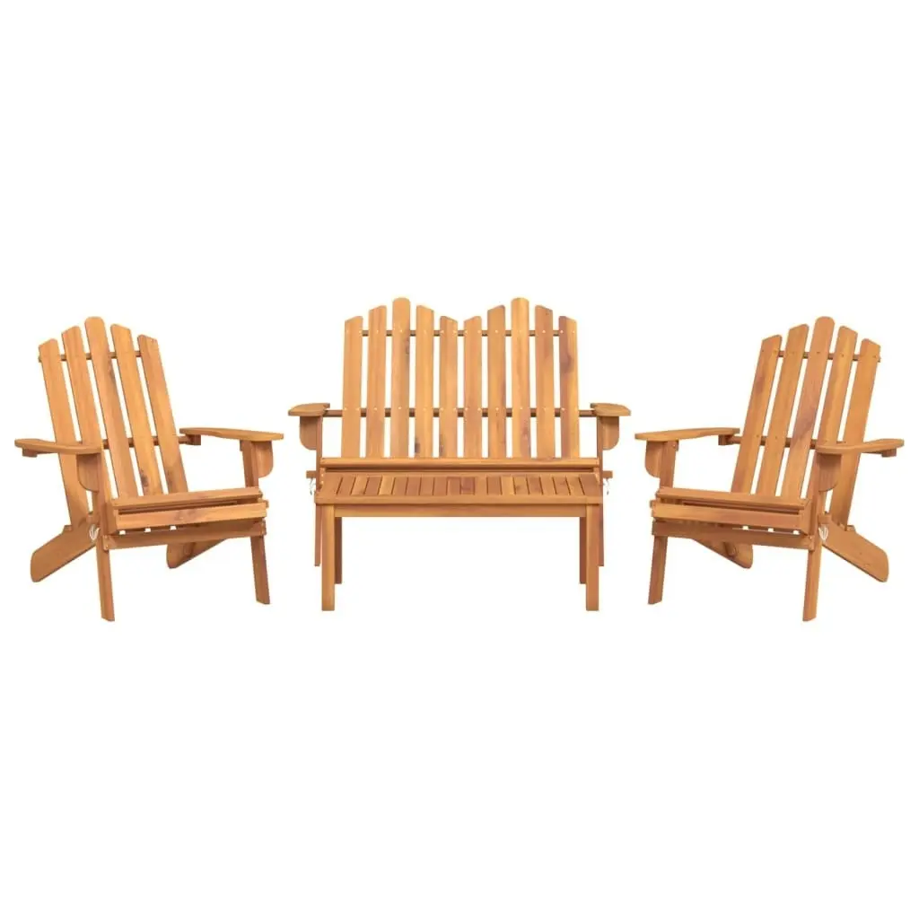 4 Piece Adirondack Garden Lounge Set Solid Wood Acacia 3152130