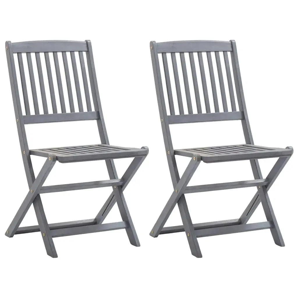 4 Piece Bistro Set Solid Acacia Wood Grey 3057867