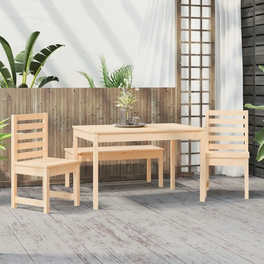 4 Piece Garden Dining Set Solid Wood Pine 3154701